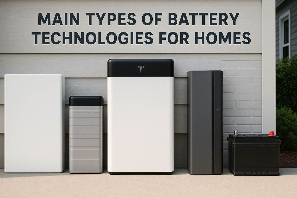 Main Types of Battery Technologies for Homes